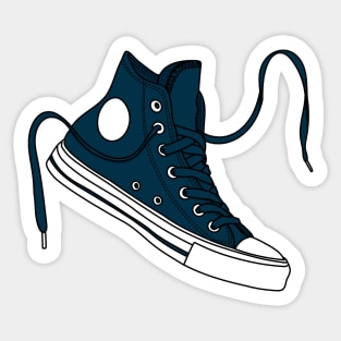 dark blue high tops Sticker